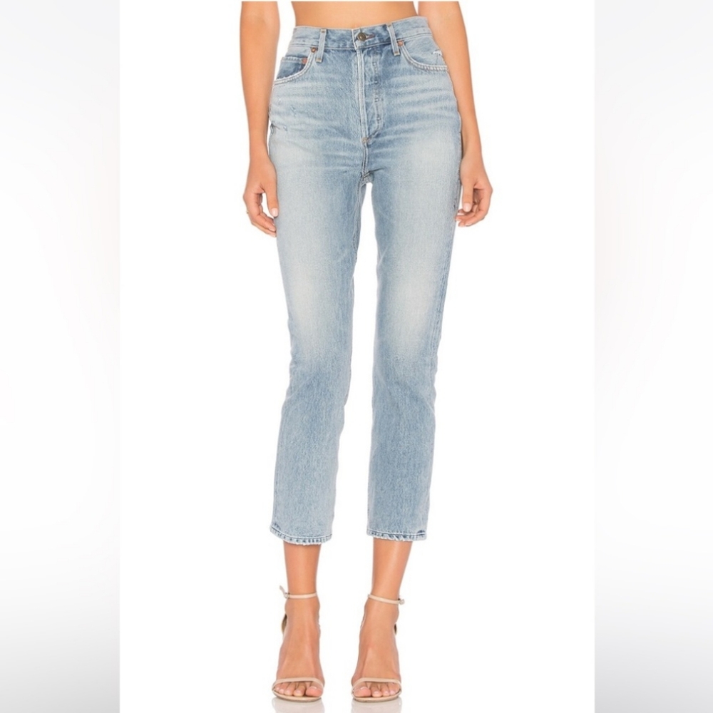 AGOLDE Riley SZ28 High Rise Straight Crop